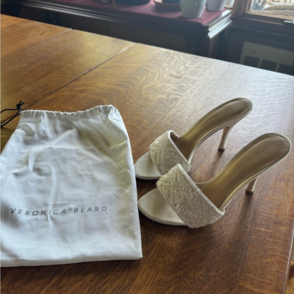 Veronica Beard Saxton Heels Sandal White size 8 - Picture 11 of 12